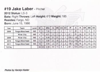 2012 Fargo-Moorhead RedHawks #NNO Jake Laber Back