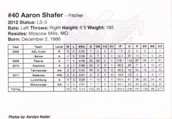 2012 Fargo-Moorhead RedHawks #NNO Aaron Shafer Back