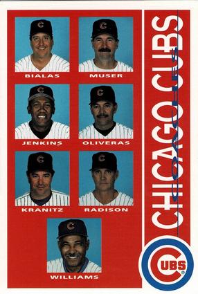 1996 Gatorade Chicago Cubs #27 Dave Bialas / Rick Kranitz / Fergie Jenkins / Mako Oliveras / Tony Muser / Dan Radison / Billy Williams Front