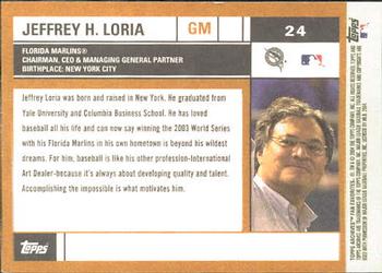 2004 Topps All-Time Fan Favorites #24 Jeffrey Loria Back
