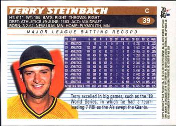 2004 Topps All-Time Fan Favorites #39 Terry Steinbach Back