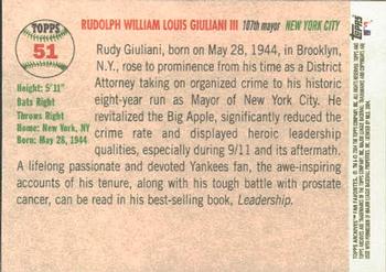 2004 Topps All-Time Fan Favorites #51 Rudolph Giuliani Back