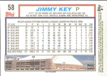 2004 Topps All-Time Fan Favorites #58 Jimmy Key Back