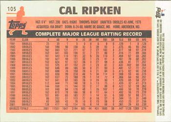 2004 Topps All-Time Fan Favorites #105 Cal Ripken Jr. Back