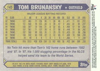 2004 Topps All-Time Fan Favorites #145 Tom Brunansky Back