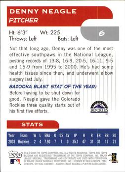 2004 Bazooka #6 Denny Neagle Back