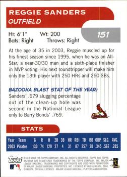 2004 Bazooka #151 Reggie Sanders Back