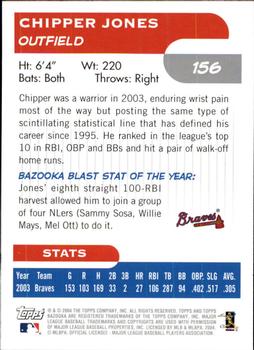 2004 Bazooka #156 Chipper Jones Back