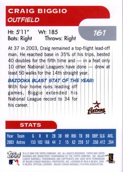 2004 Bazooka #161 Craig Biggio Back