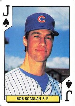 1992 U.S. Playing Card Co. Chicago Cubs Playing Cards #J♠ Bob Scanlan Front
