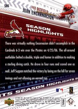 2006 Upper Deck World Series Champions St. Louis Cardinals #SH6 Juan Encarnacion Back