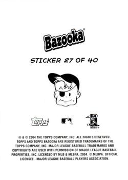 2004 Bazooka - 4-on-1 Stickers #27 Carl Crawford / Eric Gagne / Jose Guillen / Steve Finley Back