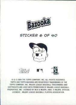 2004 Bazooka - 4-on-1 Stickers #6 Kerry Wood / Adam Dunn / Jeff Kent / Scott Rolen Back