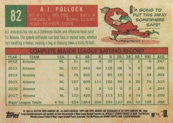 2018 Topps Archives #82 A.J. Pollock Back