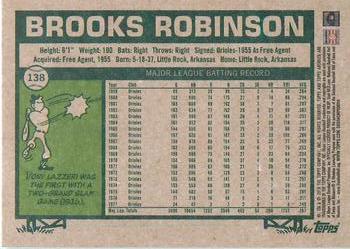 2018 Topps Archives #138 Brooks Robinson Back