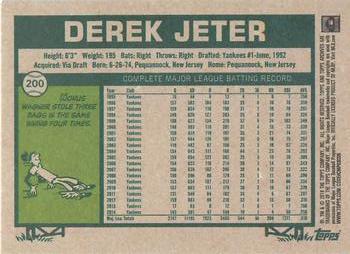 2018 Topps Archives #200 Derek Jeter Back