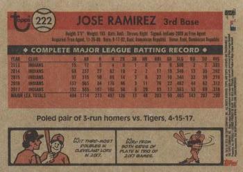2018 Topps Archives #222 Jose Ramirez Back