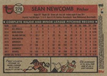 2018 Topps Archives #278 Sean Newcomb Back