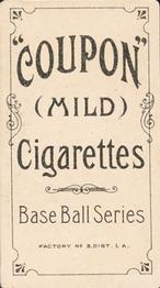 1910-19 Coupon Cigarettes (T213) #NNO Topsy Hartsel Back