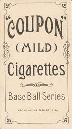 1910-19 Coupon Cigarettes (T213) #NNO George McBride Back