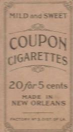 1910-19 Coupon Cigarettes (T213) #NNO Ed Summers Back