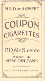 1910-19 Coupon Cigarettes (T213) #NNO Owen Wilson Back