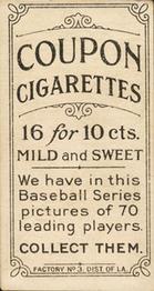 1910-19 Coupon Cigarettes (T213) #NNO Jack Quinn Back