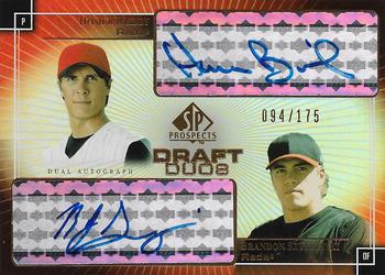 2004 SP Prospects - Draft Duos Dual Autographs #DD-BS Homer Bailey / Brandon Szymanski Front