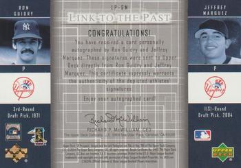 2004 SP Prospects - Link to the Past Dual Autographs #LP-GM Ron Guidry / Jeff Marquez Back