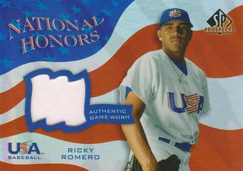 2004 SP Prospects - National Honors USA Jersey #NH-RR Ricky Romero Front