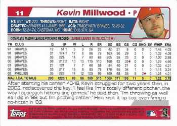 2004 Topps 1st Edition #11 Kevin Millwood Back