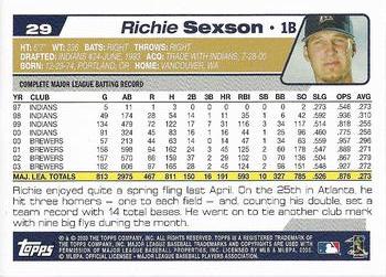 2004 Topps 1st Edition #29 Richie Sexson Back