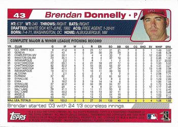 2004 Topps 1st Edition #43 Brendan Donnelly Back