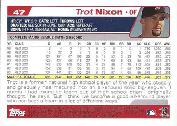 2004 Topps 1st Edition #47 Trot Nixon Back
