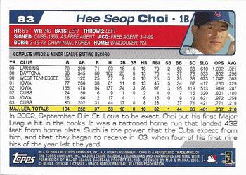 2004 Topps 1st Edition #83 Hee Seop Choi Back