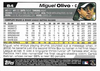 2004 Topps 1st Edition #84 Miguel Olivo Back