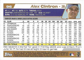 2004 Topps 1st Edition #96 Alex Cintron Back