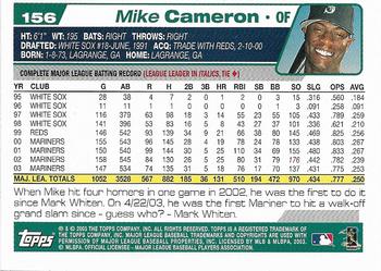 2004 Topps 1st Edition #156 Mike Cameron Back