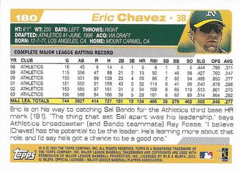 2004 Topps 1st Edition #180 Eric Chavez Back
