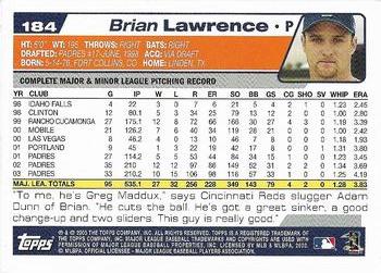2004 Topps 1st Edition #184 Brian Lawrence Back