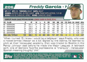 2004 Topps 1st Edition #206 Freddy Garcia Back