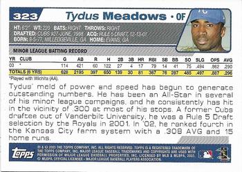 2004 Topps 1st Edition #323 Tydus Meadows Back