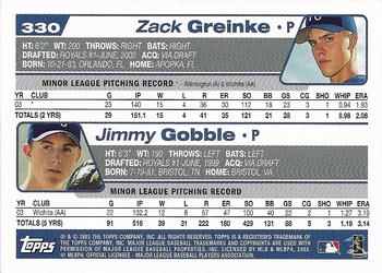 2004 Topps 1st Edition #330 Zack Greinke / Jimmy Gobble  Back