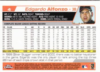 2004 Topps Chrome #4 Edgardo Alfonzo Back