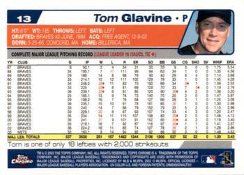2004 Topps Chrome #13 Tom Glavine Back