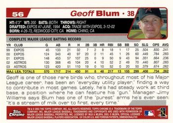 2004 Topps Chrome #56 Geoff Blum Back