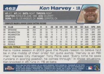 2004 Topps Chrome #462 Ken Harvey Back