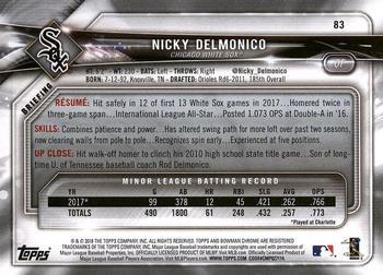 2018 Bowman - Green #83 Nicky Delmonico Back