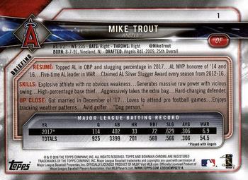 2018 Bowman - Gold #1 Mike Trout Back