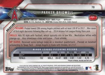 2018 Bowman - Red #70 Parker Bridwell Back